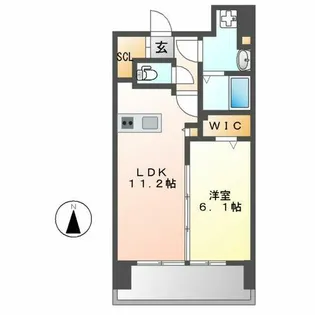 アースグランデ泉【602号室】の間取り