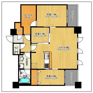 エンクレスト博多STYLE【13階】の間取り