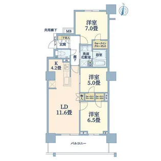 プラウド阪急塚口駅前【11階】の間取り