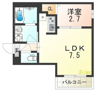 R-smart椥辻【1階】の間取り