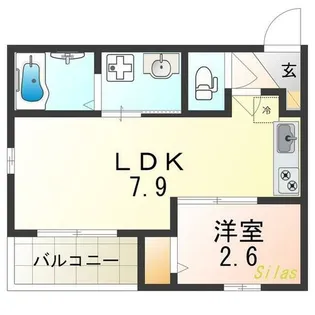 R-smart椥辻【1階】の間取り