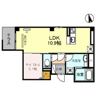 レジデンス京都洛央【1階】の間取り