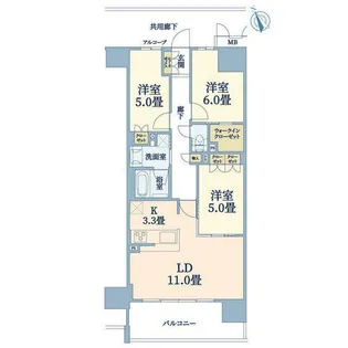 グランドパレス草津【6階】の間取り