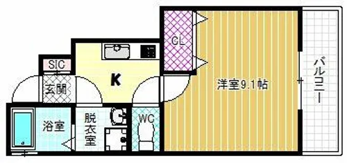 アスピリア古池【1階】の間取り