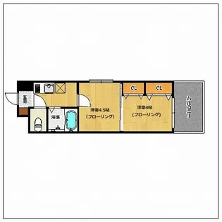 アリビオ天神南【11階】の間取り