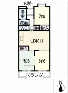 グリーンハイツ白壁【4階】の間取り