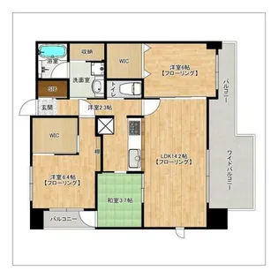 アクシオン箱崎東グラージュ【401号室】の間取り