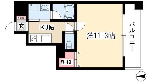 レジディア久屋大通【6階】の間取り