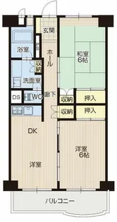 港楽ハイツ 1号棟【4階】の間取り