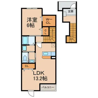 エトワールM Ⅰ・Ⅱ【2階】の間取り