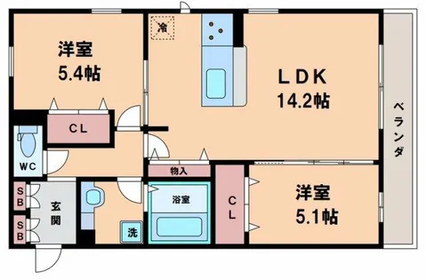 パインフローリッシュ長居東Ⅱ【3階】の間取り
