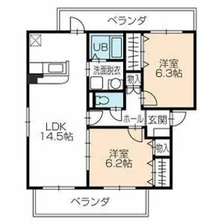 ボヌール【302号室】の間取り