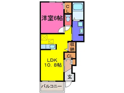 シンビジウムA・B【A102号室】の間取り
