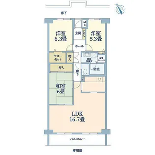 千里中央パーク・ヒルズ B棟【1階】の間取り