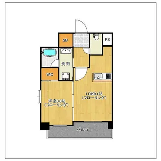 ヴィラ博丈下川端【1102号室】の間取り