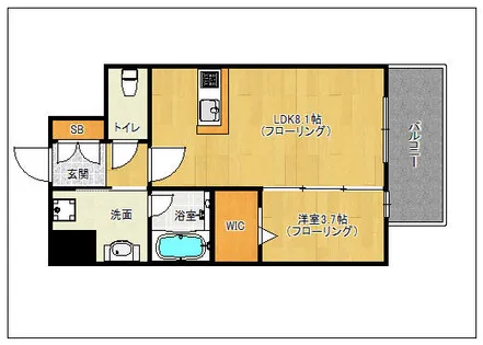 LANDIC K320【701号室】の間取り
