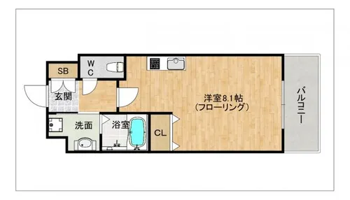 エンクレスト天神南PURE【510号室】の間取り