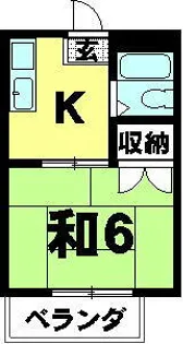 ウイステリアコーポ【203号室】の間取り