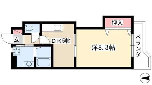 レジデンス黒龍【4階】の間取り