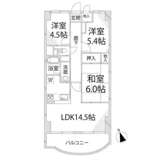 手柄アートスカイハイツ【9階】の間取り