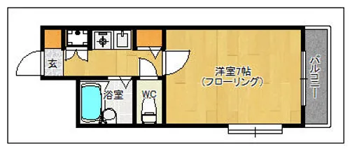 フローラル若林【201号室】の間取り