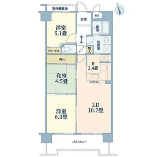 ロータリーマンション西大津【5階】の間取り