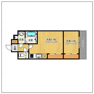 リバーフェイス博多【606号室】の間取り