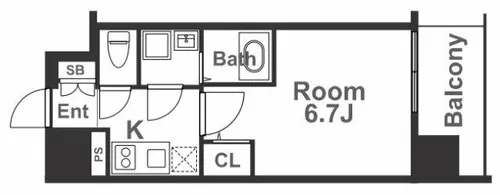 エスリード梅田グレイス【8階】の間取り