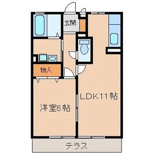 プレミール千代田【103号室】の間取り