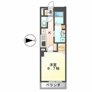 カスタリア新栄Ⅱ【908号室】の間取り