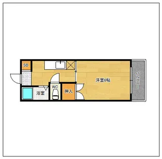 シャトレ・ド・浪花【201号室】の間取り