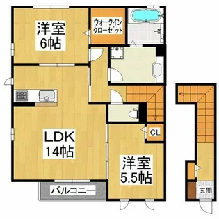 エーデル自由丘A棟【2階】の間取り
