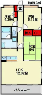 ラフィーネ到津学園通り【11階】の間取り