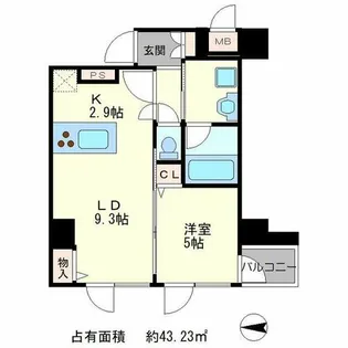 ボーパサージュ京都岡崎【4階】の間取り