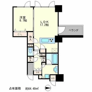 ボーパサージュ京都岡崎【3階】の間取り