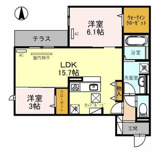 グリーンコート鷹合【1階】の間取り