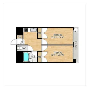 キャンパスシティ箱崎【604号室】の間取り