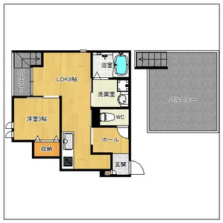 GRANDTIC レジデンス朝倉街道【201号室】の間取り