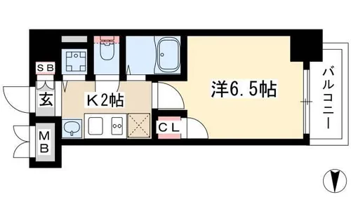 ライジングコート瑞穂通【1003号室】の間取り