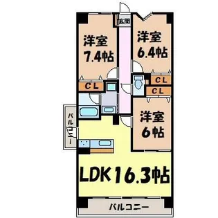 プロシード新瑞橋【6階】の間取り