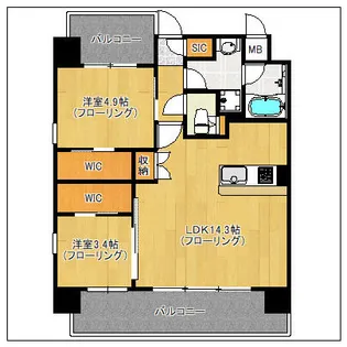 ネストピア博多グランドステージII【3階】の間取り
