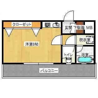 ダイナコート大博通り【203号室】の間取り