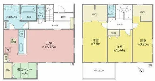 愛知県名古屋市名東区牧の原1丁目【一戸建】の間取り