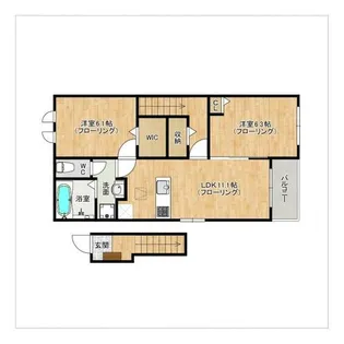 パディ ハウス I【203号室】の間取り