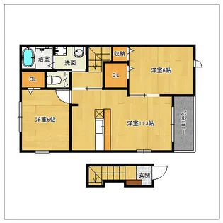 エスペランサ二日市【201号室】の間取り