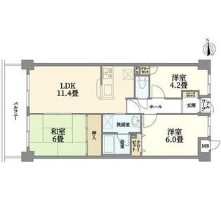ペルル伏見桃山Ⅱ【5階】の間取り