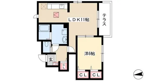 アウローラSⅢ【101号室】の間取り