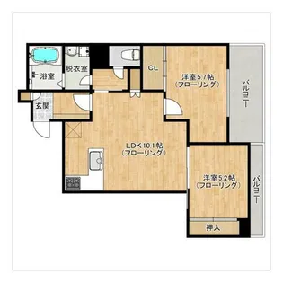 大濠パークハイツ【8階】の間取り