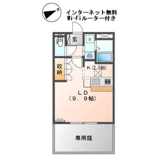 フォンテーヌ・アベニューI【1階】の間取り