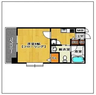 ピュアドームラシュール・イン博多【4階】の間取り